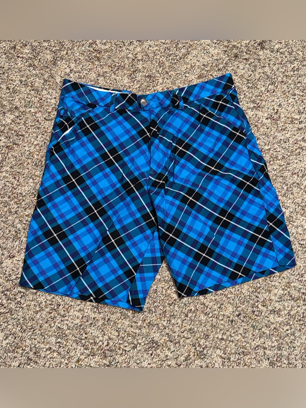 Men's size 34 golf shorts Plaid Shorts royal and awesome
